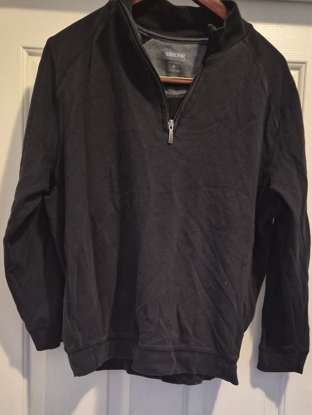 Kirkland Signature Men's Black Half-Zip Pullover Sweater